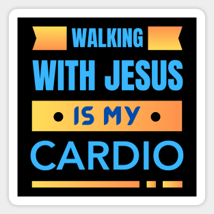 Walking With Jesus is My Cardio | Funny Christian Workout Magnet